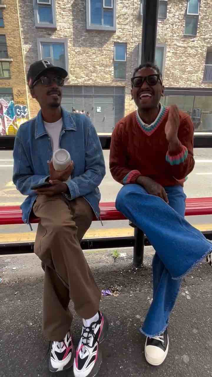 Lloyd and @universelam perform You at à bus stop in Frankfurt Germany